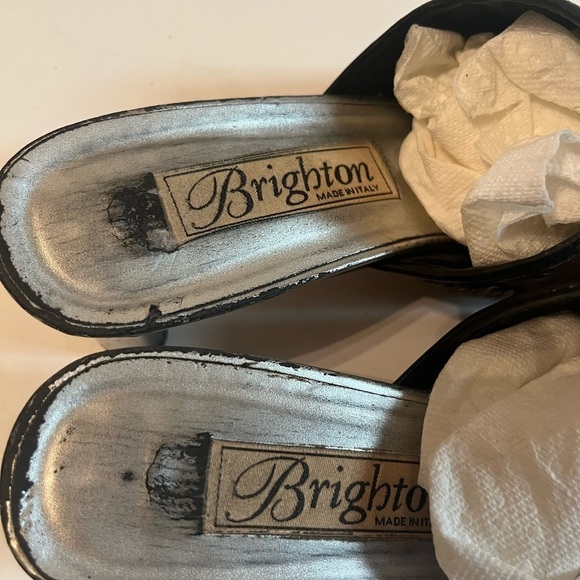 Vintage Y2K Brighton Busywork Animal Print Quilted Square Toe Sz 7.5 Mules Heels - Picture 6 of 7